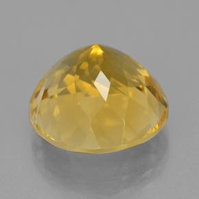 Citrine jaune naturelle coupe roude, 12,60 ct, VVS