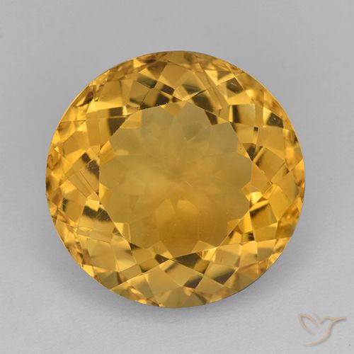 Citrine Doré foncé naturelle Coupe roude, 10.11 ct, VVS