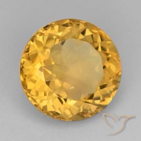 Citrine Doré foncé naturelle Coupe roude, 10.11 ct, VVS