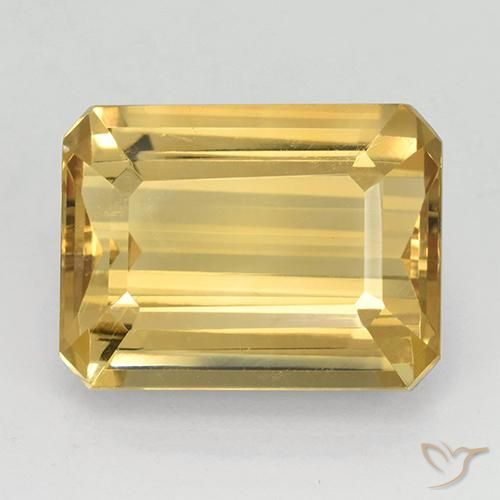 Citrine Or naturelle Octogone / coupe Émeraude, 11.46 ct, VVS