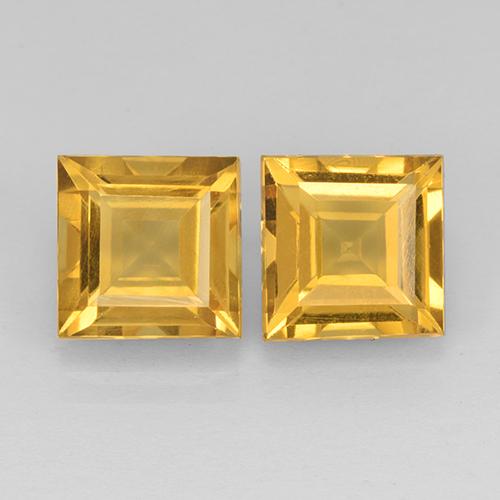 4.54ctw Naturel Doré foncé Citrine, Carré, VVS-VS