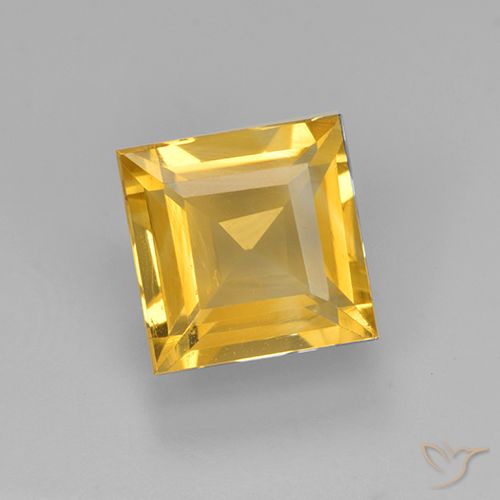 Citrine Doré moyen naturelle Carré, 2.26 ct, VVS