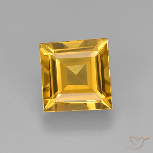 2.12ct Naturel Doré foncé Citrine, Carré, VVS-VS