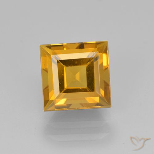 Citrine Doré foncé naturelle Carré, 2.14 ct, VVS