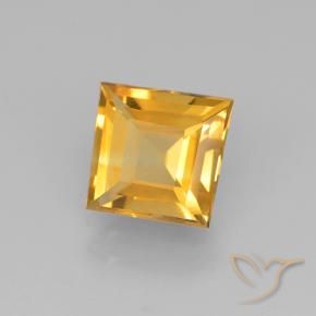 Citrine Doré foncé naturelle Carré, 1.48 ct, VVS-VS