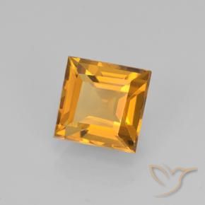 Citrine Orange foncé naturelle Carré, 1.97 ct, VVS-VS