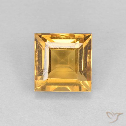 Citrine Orange doré profond naturelle Carré, 2.17 ct, VVS-VS