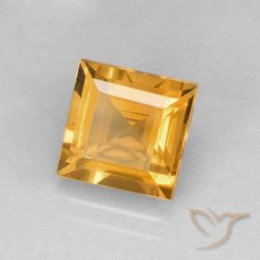 Citrine Orange-or naturelle Carré, 2.31 ct, VVS-VS