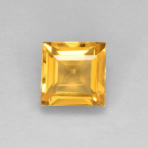 Citrine doré naturelle carré, 2,07 ct, VVS-VS