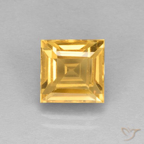 Citrine Orange Doré naturelle Carré, 2.83 ct, VVS-VS