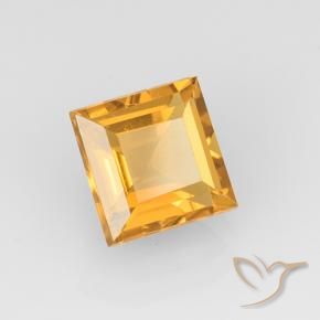Citrine Orange-or moyen-léger naturelle Carré, 2.72 ct, VVS-VS