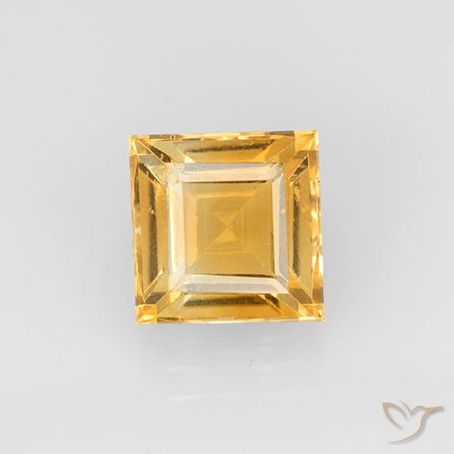 Citrine Orange-or naturelle Carré, 2.62 ct, VVS-VS
