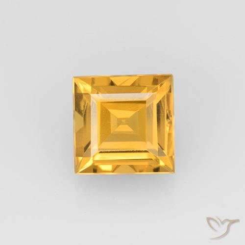 Citrine Orange-or naturelle Carré, 2.25 ct, VVS-VS