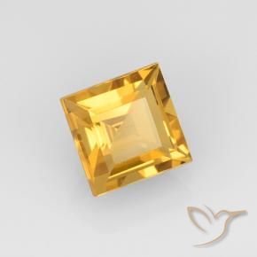Citrine Orange-or naturelle Carré, 2.25 ct, VVS-VS