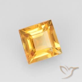 Citrine Orange-or naturelle Carré, 2.22 ct, VVS