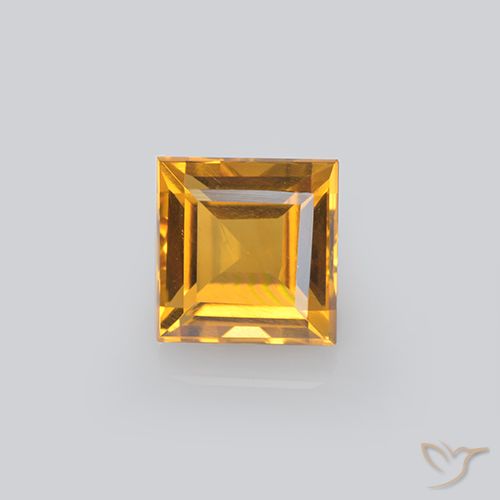Citrine Orange doré profond naturelle Carré, 2.20 ct, VVS
