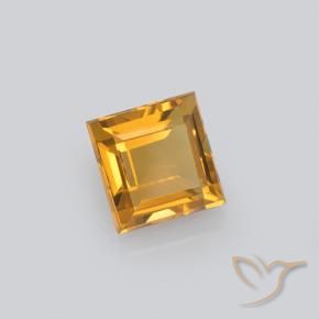 Citrine Orange doré profond naturelle Carré, 2.20 ct, VVS