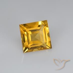 Citrine Orange doré profond naturelle Carré, 2.60 ct, VVS