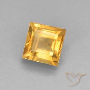 Citrine Orange-or naturelle Carré, 2.18 ct, VVS-VS