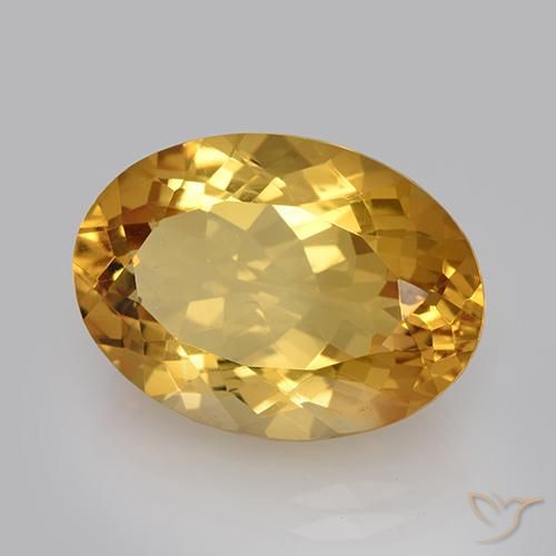 Citrine Orange doré profond naturelle ovale, 11.23 ct, VVS