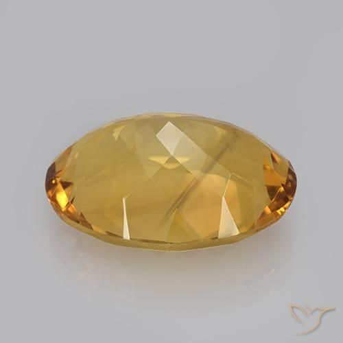 Citrine Orange doré profond naturelle ovale, 11.23 ct, VVS