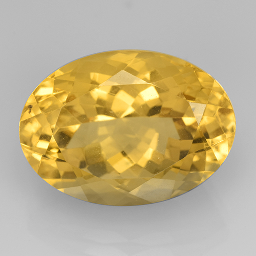 Citrine doré naturelle coupe ovale, 13,95 ct, VVS