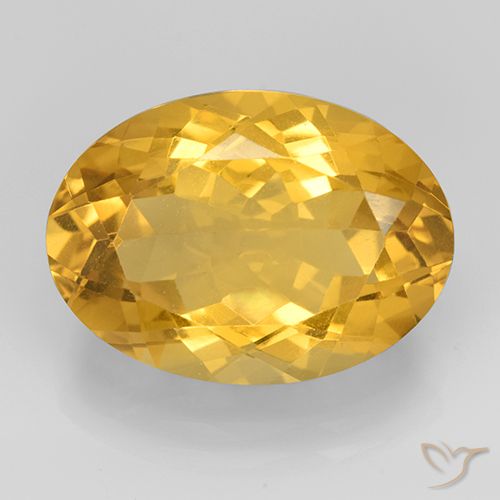 Citrine Or moyen naturelle ovale, 11.22 ct, VVS