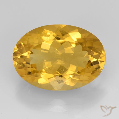 Citrine Orange doré profond naturelle ovale, 11.76 ct, VVS