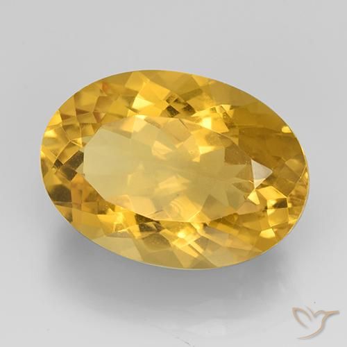 Citrine Orange doré profond naturelle ovale, 11.76 ct, VVS