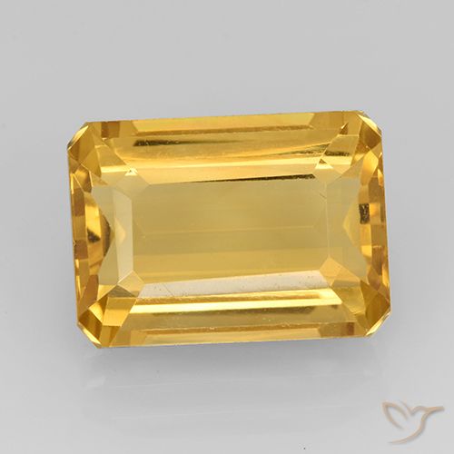 7.87ct Naturel Or moyen Citrine, Taille émeraude, VVS