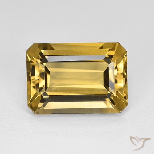Citrine Doré naturelle Octogone / coupe Émeraude, 7.46 ct, VVS