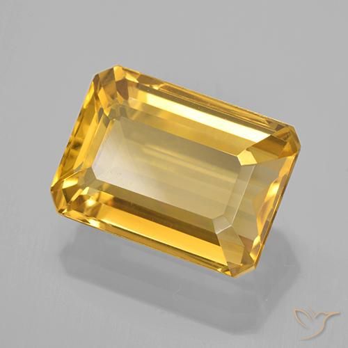 Citrine Doré moyen naturelle Octogone / coupe Émeraude, 7.61 ct, VVS