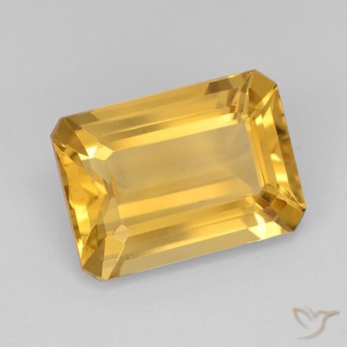 Citrine Doré moyen naturelle Octogone / coupe Émeraude, 7.28 ct, VVS