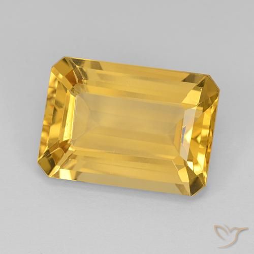 Citrine Doré moyen naturelle Octogone / coupe Émeraude, 7.28 ct, VVS