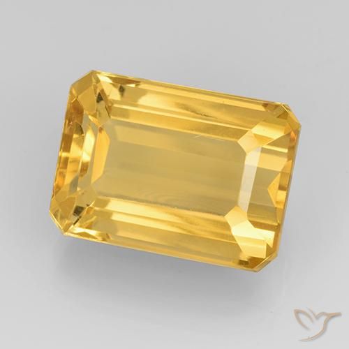 Citrine Doré vif naturelle Octogone / coupe Émeraude, 8.25 ct, VVS