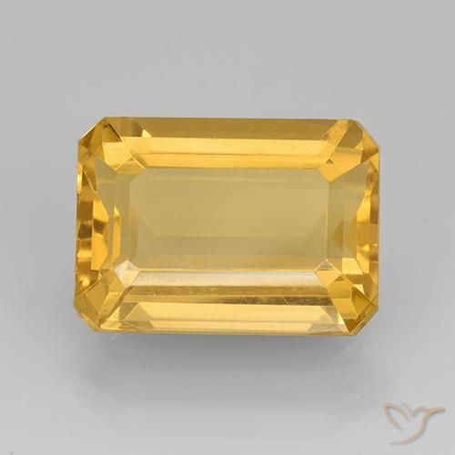 Citrine Or moyen naturelle Octogone / coupe Émeraude, 7.83 ct, VVS