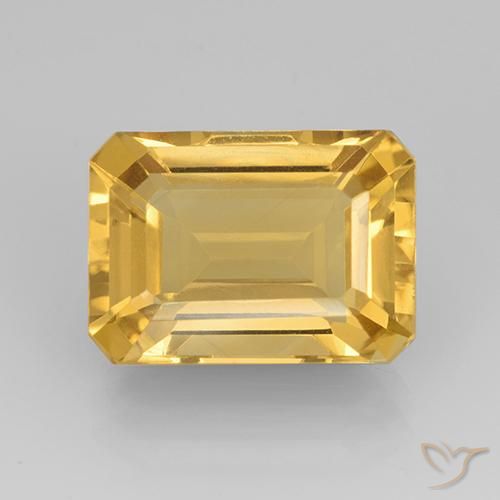 Citrine Doré vif naturelle Octogone / coupe Émeraude, 7.37 ct, VVS