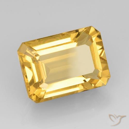 Citrine Doré vif naturelle Octogone / coupe Émeraude, 7.37 ct, VVS