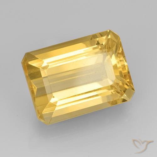 Citrine Or naturelle Octogone / coupe Émeraude, 7.89 ct, VVS