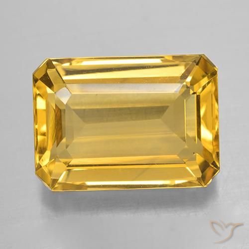 Citrine Doré vif naturelle Octogone / coupe Émeraude, 7.25 ct, VVS-VS