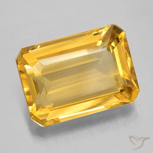 Citrine Doré vif naturelle Octogone / coupe Émeraude, 7.25 ct, VVS-VS