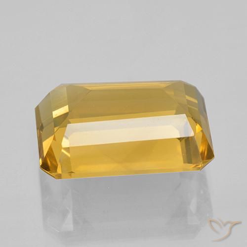 Citrine Doré vif naturelle Octogone / coupe Émeraude, 7.25 ct, VVS-VS