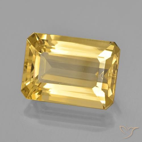 Citrine Doré moyen naturelle Octogone / coupe Émeraude, 7.14 ct, VVS