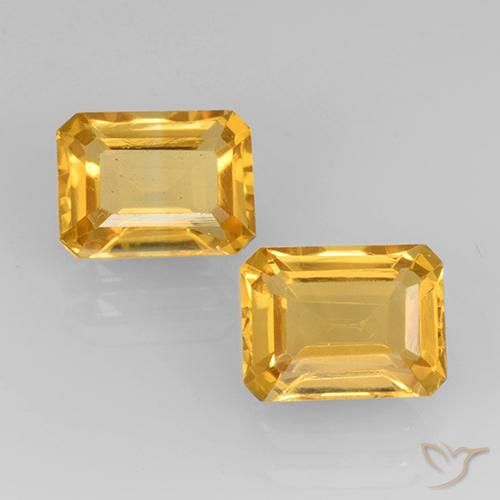 3.32ctw Naturel Doré vif Citrine, Taille émeraude, VVS-VS