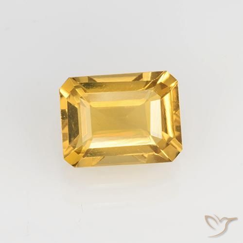 1.63ct Naturel Or moyen Citrine, Taille émeraude, VVS-VS
