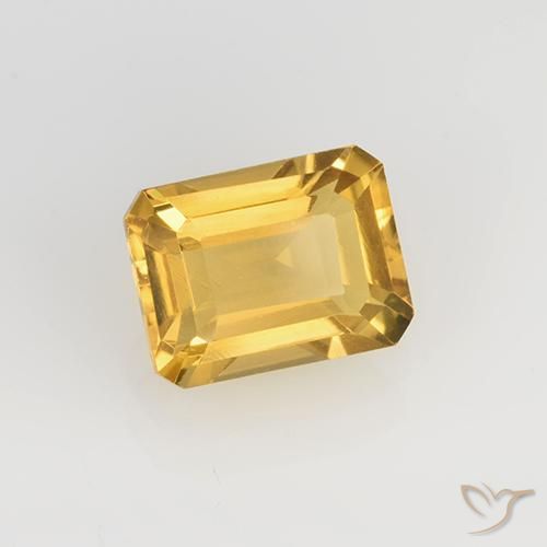 Citrine Or moyen naturelle Octogone / coupe Émeraude, 1.63 ct, VVS-VS