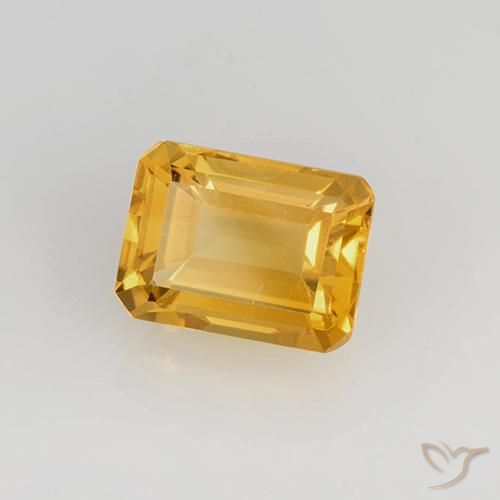 Citrine Doré foncé naturelle Octogone / coupe Émeraude, 1.66 ct, VS