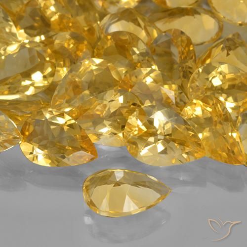Citrine Doré naturelle En forme de poire, 1.63 ct, VVS-VS