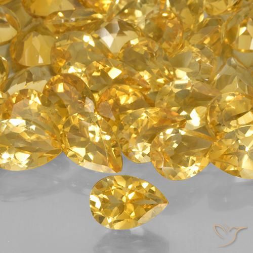 0.64ct Naturel Doré moyen Citrine, En forme de poire, VVS-VS