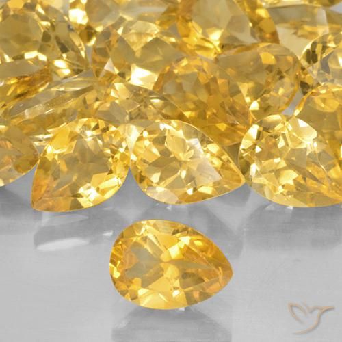 0.66ct Naturel Doré moyen Citrine, En forme de poire, VVS-VS